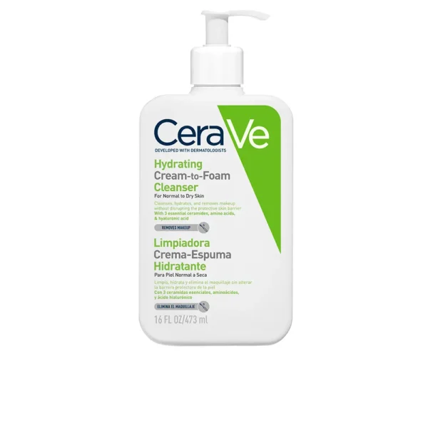 CeraVe Hydrating Cream-to-Foam Face Wash, 473ml