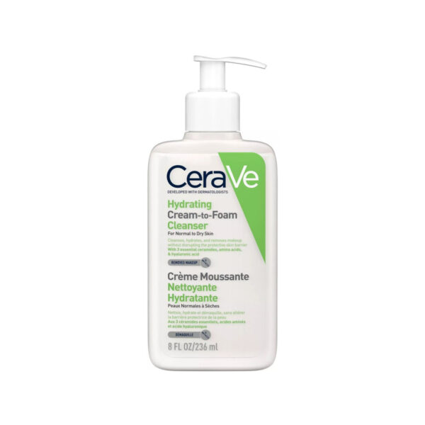 Cerave Hydrating Cream-to-Foam Face Wash, 237 ml