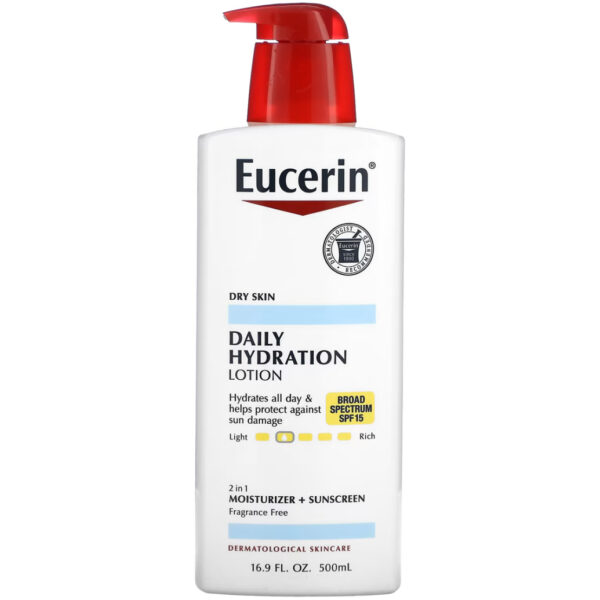 Eucerin Daily Hydration Lotion, SPF 15, Fragrance Free, 500 ml