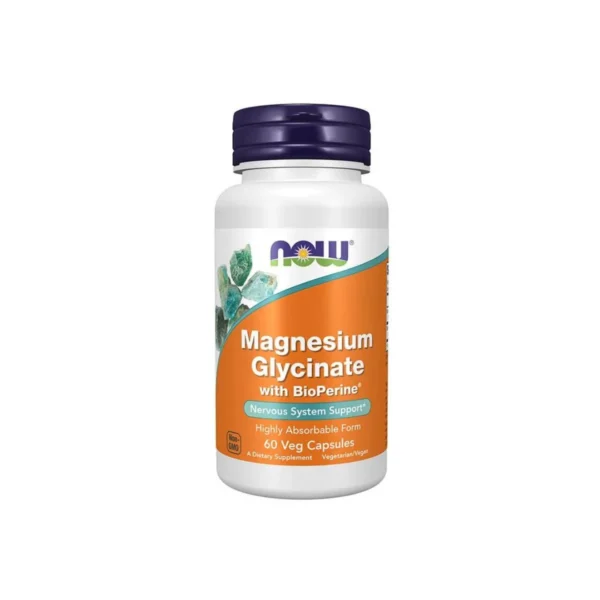 NOW Magnesium Glycinate with BioPerine 60 Veg Capsules