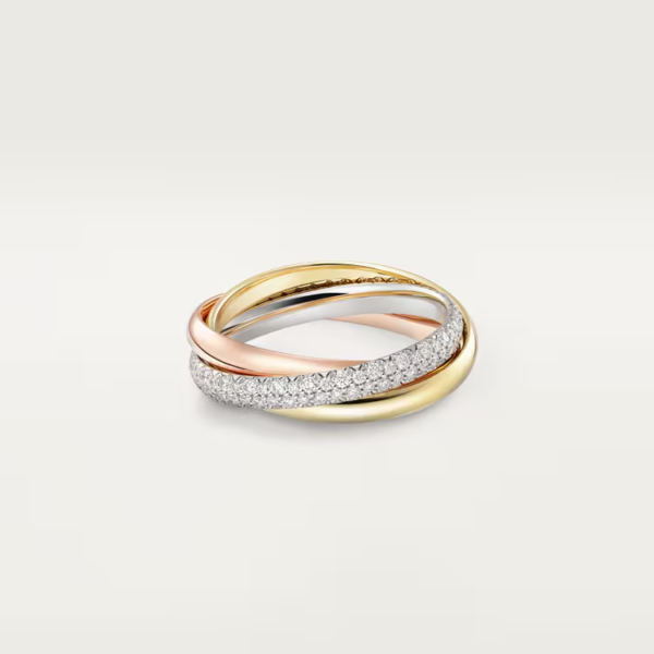 Cartier, Trinity Group Ring, 3 Colours with Diamonds