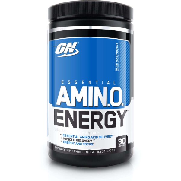 Optimum Nutrition Amino Pre Workout Food Supplement, Blue Raspberry, 30