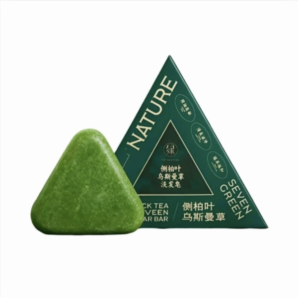 Nature, Triangle Shampoo Bar, Seven Green Soap “Original with QR code”“Buy 2 get mystery gift + free delivery🚚 “ الأصلية بكيوار كود