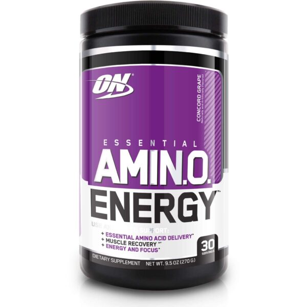 Optimum Nutrition Amino Pre Workout Food Supplement, Concord Grape, 30