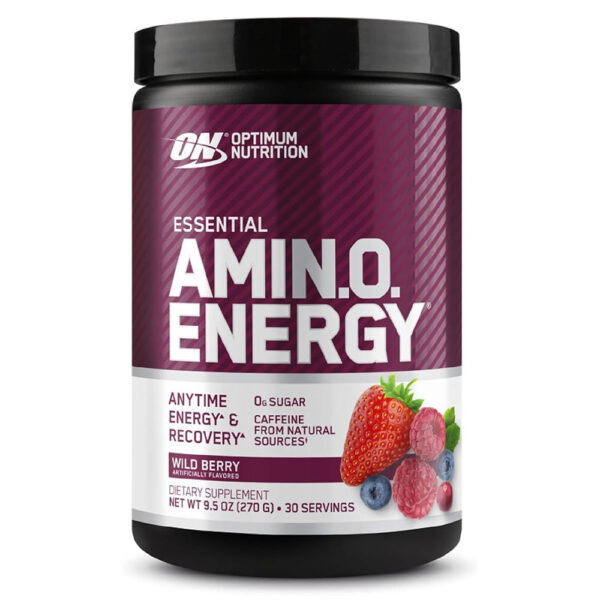 Optimum Nutrition Amino Pre Workout Food Supplement, Wild Berry, 30, Support Energy
