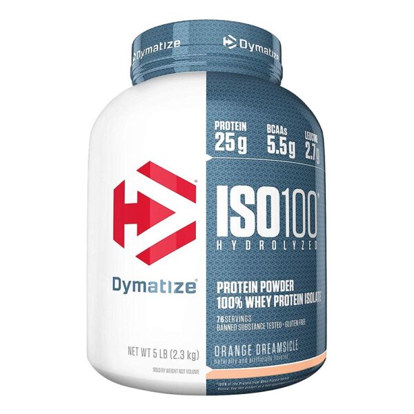 Dymatize ISO 100 Hydrolyzed whey protein isolate, Orange Dreamsicle, 5 LB